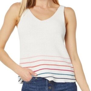Carve Design Micah Tank Women's Top Medium White Striped Organic Cotton M